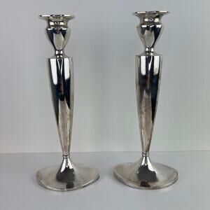 Set of 2 Pairpoint Candle Sticks Vintage Quadruple Silverplate 10" Home Decor